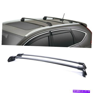 ルーフキャリア 1ペアブラックアルミニウムルーフラッククロスバートップレールキャリー12-16ホンダCR-V 1 Pair Black Aluminum Roof Rack Cross Bars Top Rail Carries For 12-16 Honda CR-V