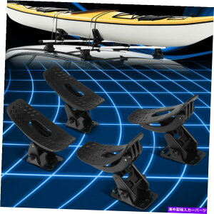 [tLA 4PCS\ȃwr[f[eB[ThJbN{[gJk[Xm[{[hLAut 4Pcs Adjustable Heavy Duty Saddles Kayak Boat Canoe Snowboard Carriers w/Bracket