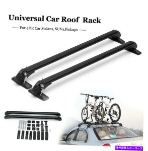 [tLA 2PCSA~jEԉI[o[wbhוLAbNTCh[NXo[ 2Pcs Aluminium Alloy Car Roof Overhead Luggage Carrier Rack Side Rail Cross Bars