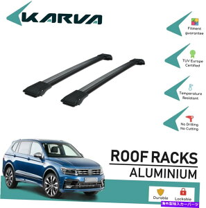 [tLA [tbNNXo[NXubN2 PCBtHNX[QeBOAMK II 2016-2022̏ꍇ Roof Rack Cross Bars Cross Black 2 Pcs. for Volkswagen Tiguan MK II 2016-2022