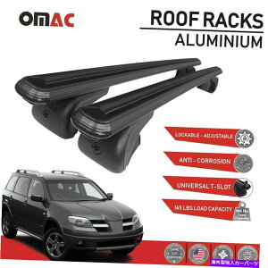 [tLA OHAEg_[̂߂̃[tbNNXo[וLAubN2003-2006 Roof Rack Cross Bars Luggage Carrier Black for Mitsubishi Outlander 2003-2006