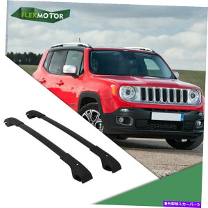 [tLA W[vlQ[h2015-2021NXo[LAɓK2̍[tbN 2 Pieces Black Roof Racks Fit for Jeep Renegade 2015-2021 Crossbars Carrier