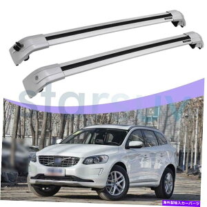 [tLA {{XC60̃bN\ȃVo[NXo[2009-2017A~jE[tbN[ Lockable Silver Cross Bars For Volvo XC60 2009-2017 Aluminum Roof Rack Rails