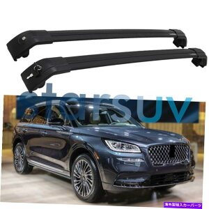 [tLA 2PCSJ[ArG[^[2020-2022A~jE[tbN[p̐VubNNXo[ 2PCS New Black Cross Bar for Lincoln Aviator 2020-2022 Aluminium Roof Rack Rail