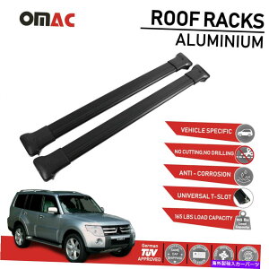[tLA OHpWFV80 2007-2021̃[tbNNXo[וLAubN Roof Rack Cross Bars Luggage Carrier Black for Mitsubishi Pajero V80 2007-2021
