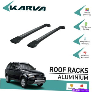 [tLA [tbNNXo[NXubN2 PCB{{XC90 2003-2015̏ꍇ Roof Rack Cross Bars Cross Black 2 Pcs. for Volvo XC90 2003-2015