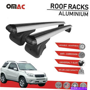 [tLA g^RAV4 XA20 2001-2005p̃[tbNNXo[וLAVo[ Roof Rack Cross Bars Luggage Carrier Silver for Toyota RAV4 XA20 2001-2005
