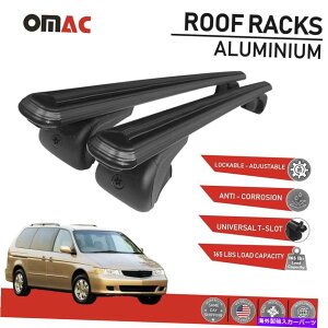 [tLA z_IfbZĈ߂̃[tbNNXo[וLAubN1999-2004 Roof Rack Cross Bars Luggage Carrier Black for Honda Odyssey 1999-2004