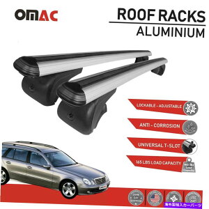 ���[�t�L�����A ���[�t���b�N�N���X�o�[�����Z�f�XE�N���XS211 2003-08�̉ו��L�����A�V���o�[ Roof Rack Cross Bars Luggage Carrier Silver for Mercedes E Class S211 2003-08