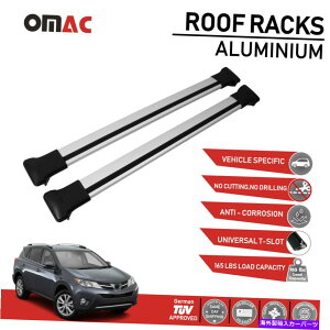 [tLA g^RAV4 2013-2018p̃[tbNNXo[וLAVo[ Roof Rack Cross Bars Luggage Carrier Silver for Toyota RAV4 2013-2018