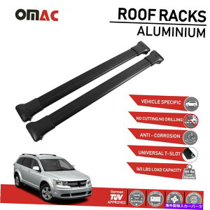 [tLA [tbNNXo[וLAubNZbg_bWW[j[2009-2022 Roof Rack Cross Bars Luggage Carrier Black Set for Dodge Journey 2009-2022