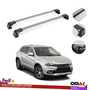 [tLA OHAEg_[X|[ĉ߂̉ו[tbN[NXo[Vo[2011-2022 Luggage Roof Rack Rail Cross Bar Silver For Mitsubishi Outlander Sport 2011-2022