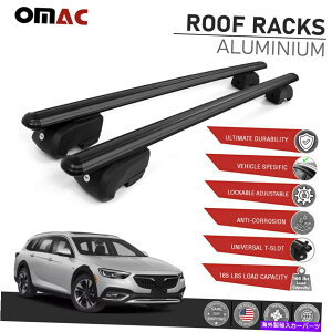 [tLA rCbN[KcAX2018-2020̂߂̃ubN[t[bNNXo[וLA Black Roof Rail Rack Cross Bar Luggage Carrier For Buick Regal TourX 2018-2020