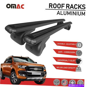 [tLA [tbNNXo[וLAtH[hW[2019-2022pubNA~jEZbg Roof Rack Cross Bar Luggage Carrier Black Aluminum Set for Ford Ranger 2019-2022