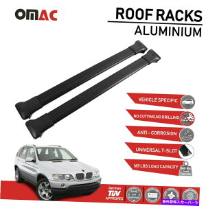 [tLA [tbNNXo[וLAubNZbgFITS BMW X5 2000-2006 Roof Rack Cross Bars Luggage Carrier Black Set fits BMW X5 2000-2006