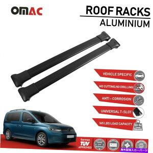 [tLA VWLfB2021-2022[tbNNXo[וLAubNA~jEZbg Fits VW Caddy 2021-2022 Roof Rack Cross Bars Luggage Carrier Black Aluminium Set