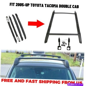 [tLA 2005-2021g^^R}_uLugbv[tbNNXTCh[Zbg For 2005-2021 Toyota Tacoma Double Cab Top Roof Rack Cross Side Rails Bars Set