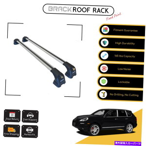 ルーフキャリア ポルシェカイエンのためのブラックルーフラック荷物キャリアクロスバー2003-2010シルバー Brack Roof Rack Luggage Carrier Cross Bars For Porsche Cayenne 2003-2010 Silver
