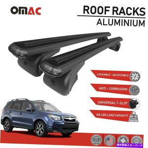 [tLA A~jE[tbNNXo[וLAubNXotHX^[2014-2018 Aluminum Roof Rack Cross Bar Luggage Carrier Black For Subaru Forester 2014-2018