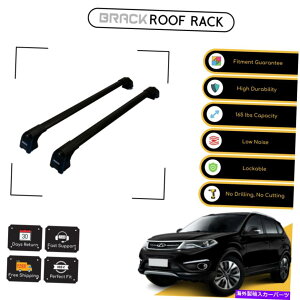 ���[�t�L�����A �u���b�N���[�t���b�N�ו��L�����A�N���X�o�[Chery Tiggo 5 2014 -Up Black BRACK Roof Rack Luggage Carrier Cross Bars For Chery Tiggo 5 2014 - Up Black