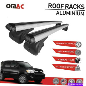 [tLA g^ZRCÂ߂̃[tbNNXo[וLAVo[2001-2007 Roof Rack Cross Bars Luggage Carrier Silver For Toyota Sequoia 2001-2007