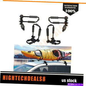 [tLA 4pcs܂肽ݎNXJo[JbNbNՓIsuv^bN[t}Eg 4Pcs Foldable Cross J-Bar Kayak Racks Universal for Car SUV Tuck Roof Top Mount