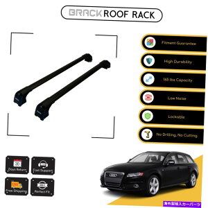[tLA ubN[tbNוLAAEfBA4Aog2008-2015ubNpNXo[ BRACK Roof Rack Luggage Carrier Cross Bars For Audi A4 Avant 2008 - 2015 Black