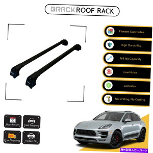 [tLA |VF}J2014̃ubN[tbNוLANXo[ - ubNAbv BRACK Roof Rack Luggage Carrier Cross Bars For Porsche Macan 2014 - Up Black