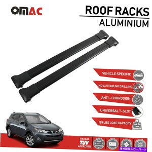 [tLA g^RAV4̂߂̃[tbNNXo[וLAubN2013-2018 Roof Rack Cross Bars Luggage Carrier Black for Toyota RAV4 2013-2018
