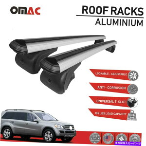 ���[�t�L�����A ���[�t���b�N�N���X�o�[�����Z�f�XGL�N���X�̂��߂̉ו��L�����A�V���o�[2007-2012 Roof Rack Cross Bars Luggage Carrier Silver for Mercedes GL Class 2007-2012