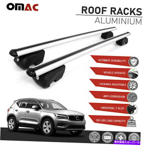 ���[�t�L�����A �V���o�[���[�t���[�����b�N�A���B�{���{XC40 2019-2022�̃N���X�o�[�ו��L�����A Silver Roof Rail Rack Alu. Cross Bars Luggage Carrier For Volvo XC40 2019-2022