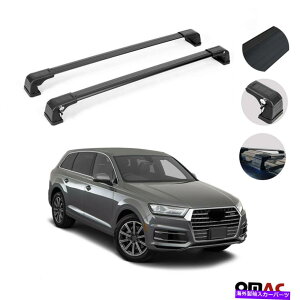 [tLA [tbNgbv[TCho[AEfBQ7 2015-2022pA~jEubN Roof Racks Top Rails Side Bars Aluminium Black For Audi Q7 2015-2022