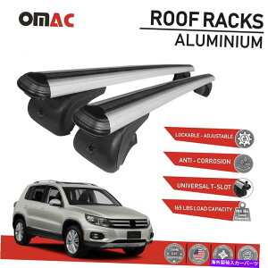 [tLA [tbNNXo[VWeBOA2012-2017p̉וLAVo[ Roof Rack Cross Bars Luggage Carrier Silver For VW Tiguan 2012-2017