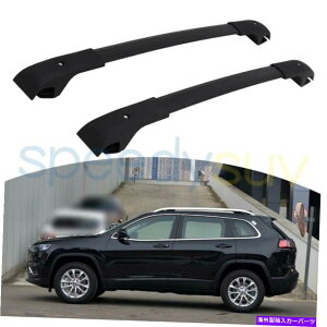 [tLA Jeep Cherokee 2014-2022ubNNXo[ו[tbN[̕č US Stock For Jeep Cherokee 2014 - 2022 Black Cross Bars Luggage Roof Rack Rails
