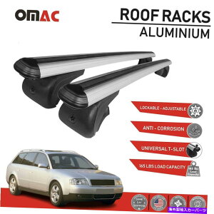 ルーフキャリア ルーフラッククロスバー荷物キャリアアウディA6 Avant C5 1997-2004 Roof Rack Cross Bars Luggage Carrier Silver for Audi A6 Avant C5 1997-2004