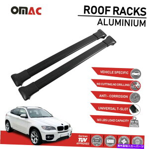 [tLA BMW X6 2009-2014p̃[tbNNXo[וLAubN Roof Rack Cross Bars Luggage Carrier Black for BMW X6 2009-2014