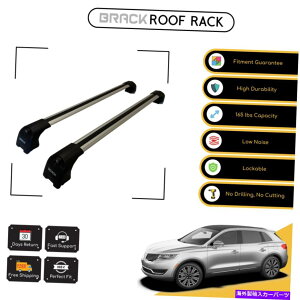[tLA J[MKX̂߂̃ubN[tbNוLANXo[2017-2018Vo[ BRACK Roof Rack Luggage Carrier Cross Bars For Lincoln MKX 2017 - 2018 Silver