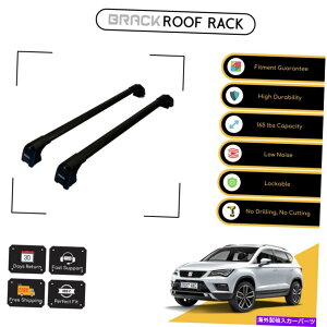 [tLA V[gA[gJ2018̃ubN[tbNוו낭LANXo[ - ubNAbv BRACK Roof Rack Luggage Carrier Cross Bars For Seat Ateca 2018 - Up Black