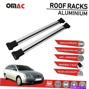 [tLA g^AxVXS2003-2009p̃[tbNNXo[וLAVo[ Roof Rack Cross Bars Luggage Carrier Silver for Toyota Avensis Wagon 2003-2009