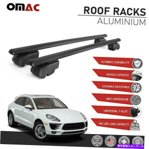 [tLA [t[bNABNXo[וLA̓|VFE}J2015-2021ɓK܂ Black Roof Rail Rack Alu. Cross Bar Luggage Carrier Fits Porsche Macan 2015-2021
