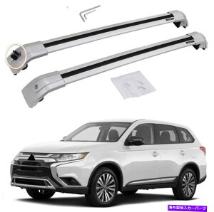 [tLA OHAEg_[2pVo[13-2020[tbN[NXo[וbN 2P Silver for Mitsubishi Outlander 13-2020 Roof Rack Rail Cross bar luggage rack