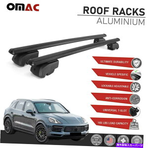 [tLA |VFJCG2019-2022ubN[t[bNNXo[וLAɓK Fits Porsche Cayenne 2019-2022 Black Roof Rail Rack Cross Bars Luggage Carrier