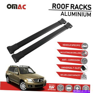 ���[�t�L�����A ���[�t���b�N�N���X�o�[�����Z�f�XGLK�N���X2010-2015�̉ו��ו��L�����A�u���b�N Roof Rack Cross Bars Luggage Carrier Black for Mercedes GLK Class 2010-2015