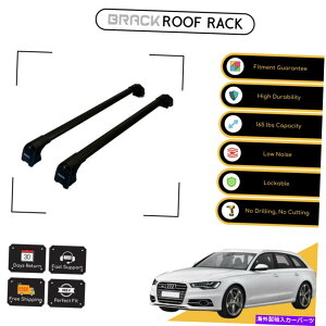 ルーフキャリア ブラックルーフラック荷物キャリアアウディA6 C6 AVANT 06-11ブラック用クロスバー BRACK Roof Rack Luggage Carrier Cross Bars For Audi A6 C6 Avant 06 - 11 Black