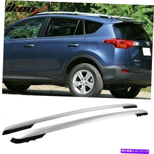 [tLA 13-18g^RAV4 XA40 OEt@Ng[X^C2PCStg[tgbvbNVo[ Fit 13-18 Toyota RAV4 XA40 OE Factory Style 2PCS Front Roof Top Rack Silver