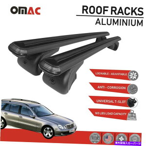 ���[�t�L�����A ���[�t���b�N�N���X�o�[�����Z�f�XE�N���XS211 2003-08�̂��߂̉ו��L�����A�u���b�N Roof Rack Cross Bars Luggage Carrier Black for Mercedes E Class S211 2003-08