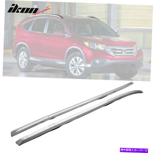 [tLA 12-16z_CRV OEt@Ng[X^C̃gbv[tbN[o[Vo[yA-ABS Fits 12-16 Honda CRV OE Factory Style Top Roof Rack Rail Bar Silver Pair - ABS