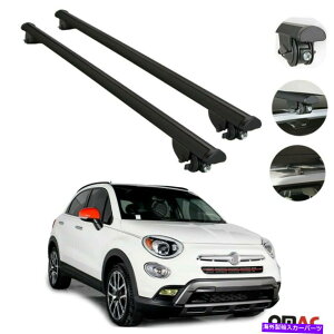 ルーフキャリア ルーフラッククロスバークロスレールアルミニウムブラック2 PC。 Fiat 500X 2016-2022に適合します Roof Rack Cross Bars Cross Rail Aluminum Black 2 Pcs. Fits Fiat 500X 2016-2022