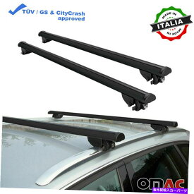 ルーフキャリア ルーフラッククロスバークロスレールアルミニウムブラックフォルクスワーゲンティグアン2016-2022 Roof Rack Cross Bars Cross Rail Aluminum Black For Volkswagen Tiguan 2016-2022