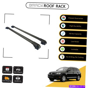 ルーフキャリア ブラックルーフラック荷物荷物キャリアクロスバーVW Touareg 2002-2009 Black BRACK Roof Rack Luggage Carrier Cross Bars For VW Touareg 2002 - 2009 Black